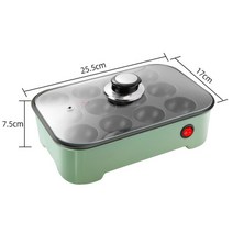 가정용 타코야끼 기계 탕후루 기계 간식메이커 세트(220V 변환 어댑터 증정), 말차그린_뚜껑 있음