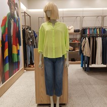 베네통 베네통 루즈핏 브이넥 린넨 블라우스 BABL70131A