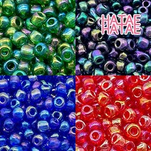 하태하태 비비드 홀로그램 시드 비즈 20g (2mm 3mm) 공예 팔찌 재료 만들기, 07.라이트그린-3mm