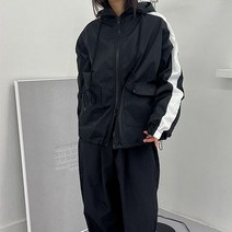 순이들 여성 팔배색 후드 바람막이