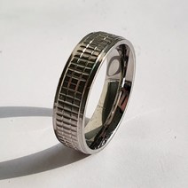 체크 각인 심플 써지컬스틸 반지