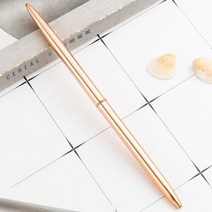 고급 금속 볼펜 비즈니스 사무실 광고 맞춤 선물 문구 로즈 골드 롤러 10 Mm 리필 잉크 블랙, Rose gold