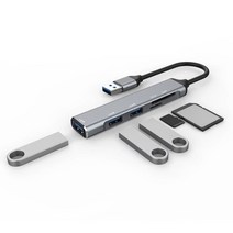 3 포트 USB 도킹 스테이션 허브 카드 리더기 c형 분배기 미니 2 in 1 Windows vist용 SD TF 마이크로, [04] Dual Card Silver USB