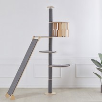 브리스캣 알루미늄캣폴 캣폴 (발판2개+하우스+캣클라이머) 캣타워, 1개, CI-S4-브라운