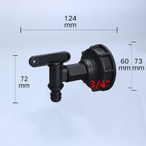 검정색 플라스틱 ibc 탱크 탭 60mm 거친 나사 피팅 1000l 물 컨테이너 파이프 커넥터 내구성 정원 호스 파이프 어댑터, 4