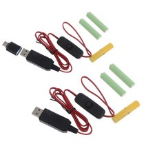 더미 배터리 어댑터 케이블 4.5V 전원 제품용 3pcs AAA 교체, 02 Type C model