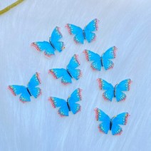30Pcs 귀여운 혼합 아크릴 미니 나비 플랫 백 카보 숑 스크랩북 Kawaii DIY Embellishments 액세서리 Q61, 10 J