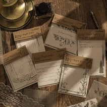 빈티지 레터링 2재질 메모지 배경지 다꾸 페이퍼 6종, 4.꽃액자 (ME-1870)