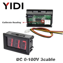 0.56 3939AC 30-500V 0-600V AC 디지털 전압계 DC 3.5-30V 0-100V 빨간색 녹색 파란색 LED 디스플레이 테스터 감지기, DC 0-100V, Green LED, DC 0-100V+Green LED