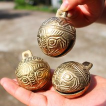 무당방울 무속인용품 신내림 신굿 용 호랑이, 2.7cm 송아지 눈 방울 3 개