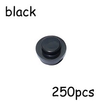 중국레고 250PCS MOC 조립 입자 4073 6141 플레이트 라운드 1x1 도트 DIY 빌딩 블록 1*1 피규어 램프 벽돌, 03 black