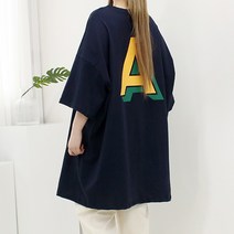 에이 브이넥 빅박스 /빅사이즈/반팔빅박스/기본티셔츠/오버핏/롱티/화이트/오렌지/네이비
