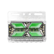 4 x LED 트럭 사이드 라이트 24V 다이나믹 턴 시그널 트레일러 클리어런스 라이트 밴 캐러밴 트럭 사이드, 02 Green_01 24V