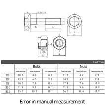 특수볼트M5 M6 M8 M10 304 스테인레스 스틸 외부 육각 볼트 플랜지 나사 미끄럼 방지 나일론 잠금 너트 조, 30 M8x50(2set)