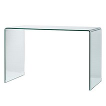 좁고긴 창가 침대 틈새 화분 고스트 테이블 좁은 사이드, 투명 유리 (L80 x W40 x H75)
