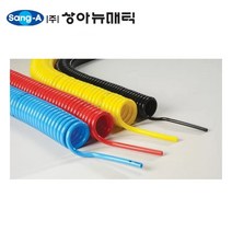 상아뉴매틱 폴리우레탄코일튜브 상아 에어 호스 우레탄호스 노랑 (카플링 별도), UC 12-08-100
