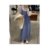 와이케이하우스 [환불 불가 및 교환 불가] 플로럴 슬링 드레스 여성 여름 새로운 스타일 홍콩 스타일의 느슨한 중간 길이 스커트 40096_69993