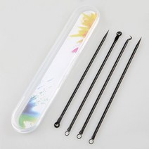 여드름 블랙헤드 Comedone 블랙 스팟 리무버 스킨 케어 여성 뷰티 치료 모공 클렌저 바늘 후크 4 개, [02] Black