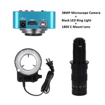 주사전자현미경 비파괴 수질 검사 오염도측정기 Yizhan 산업용 디지털 비디오 38MP HDMI USB 단안 카메라 180X 줌 C 마운트 PCB 납땜용, 3.Camera-Lens-Light