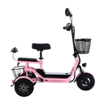 세발 전기 자전거 출퇴근용 미니벨로 3륜 전동 오토바이자전거 배달용 성인용 노인, 2인석, 8A 30km, 핑크