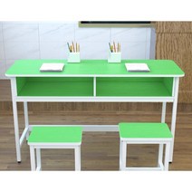2인 학원 교습소 공부 책상 서랍있는 강의실 데스크, 그린2인