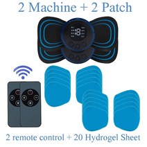 목주름관리기 목주름마사지기 피부목마사지 ems 미니 전기 펄스 넥 masager lcd 디스플레이 8 모드 자궁 경부 마사지 패치 근육통 완화 도구 휴대용 바디 마사지, 2pc rc 및 20 젤