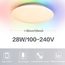 엣지 거실 안방 led 조명 등marpou smart 천장 램프 30w rgb 조명, 28w 100-240v