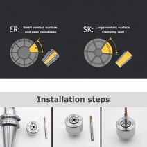 밀링작업대 드릴링머신 작업대 밀링선반 미니 YZH SK 스프링 콜렛 SK10 Sk25 CNC 조각 기계 선반 용 고정밀, 17 SK16-5mm