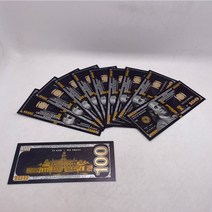 지폐모형 동전모형 모형동전지폐 10pcs 블랙 골드 호일 usd 100 기념 달러 지폐 장식, 연한 갈색
