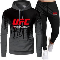 UFC 후드티 남자 머슬핏 헬스 UFC옷 긴팔 맨투맨 오버핏 모자티 상하의 세트