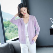 플라워 꽃무늬 니트 셔츠 가디건 캐주얼 루즈핏 후크 꽃 숄