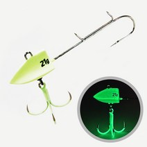 데스페라도 세이버 라이트 갈치 텐야 생미끼 낚시 채비 바늘 지그헤드 축광, 전체야광, 21g