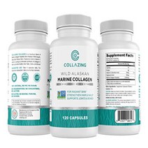 Collazing - Alaskan Wild-Caught Marine Collagen Protein Peptides with Hyaluronic Acid and Vitamin C, 1