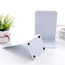 *2개 묶음* L자 철제 이동식 미니 책꽂이 북앤드 기숙사필수품 이동식책꽂이 간이책꽂이 책꽂이정리함 작은책꽂이, 화이트