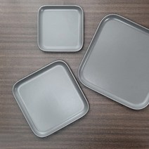킴스아트 무광 그레이 심플 정사각 접시 3size 디저트 브런치 크로플 카페 접시