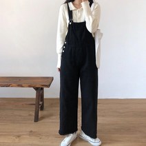 데님 멜빵바지 여성 가을 일자핏 캐주얼 패션 점프슈트 FC2966