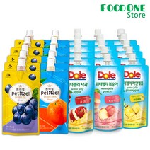 [푸드원스토어] 쁘띠첼 Dole 워터젤리 포도5+복숭아5+사과5+오렌지5+파인5 과즙 세트, 25개, 130ml