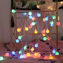 LED 감성 캠핑전구 크리스마스 앵두 줄전구 인테리어 조명 건전지 USB겸용 50구 100구, 100구 컬러