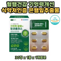 징코플러스 뇌영양제 기억력 혈행 건강 도움 은행잎 추출물 찡코 GINKGO 징코빌로바 플라보놀배당체 비타민비군 나이아신 아연 판토텐산 면역기능 에너지생성 남편 아내 남친 여친