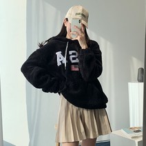 순이들 여성 양털 USA 후드티