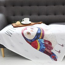 원단킹 02.컬러플부엉이 풍기인견이불 홑이불 여름인견이불 시원한 낮잠이불 블랭킷이불 신생아