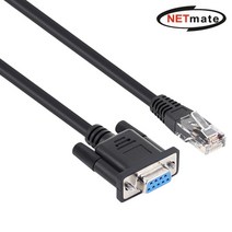 NETmate NM-DB945B 9핀↔RJ-45 시리얼 케이블 1.8m (DB9F↔RJ-45)유그린 네트워크 모뎀 DCE장비 PDA 셋탑박스 바코드