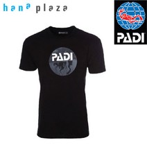 PADI 패디 스쿠버 아이콘 티셔츠 반팔, 블랙