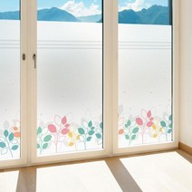 창문 유리창 시트지 칼라 안개시트지 벨리아리프01 M-H(950X1900mm)+20500:스카이블루