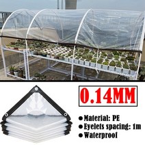 그라운드시트 방수포 텐트시트 0.14mm/0.16mm 투명 야외 타포린 전망대 퍼걸라 방풍 캐노피 다육 식물 보, 01 Thick 0.14mm_30 3x8m