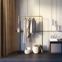 스테인리스 스틸 행거 거실 옷걸이 침실 코트랙, 티타늄콘트라스트컬러(스테인리스)105cm