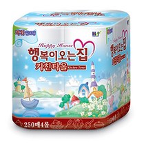 행복이오는집 키친타올 250매 x4롤 (총1000매) 키친타월, 1팩, 250매x4롤