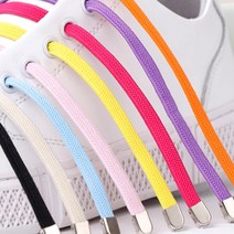 무매듭 운동화끈 5+1 매듭없는 풀리지않는 신발끈 클립 납작형 스판끈 실리콘 라텍스 어린이 운동화끈 스판신발끈