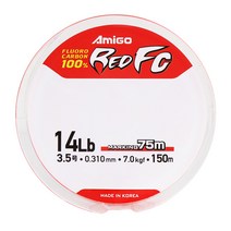 아미고 레드FC 150m 배스 카본라인 루어줄, 4.0호 16LB{8809345073586}