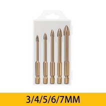 세트 크로스 육각 타일 드릴 비트 유리 세라믹 콘 트 카바이드 구멍 오프너 벽돌 하드 합금 삼각형 비트 도구 키트 세트, 협력사, 내츄럴 3-4-5-6-7mm